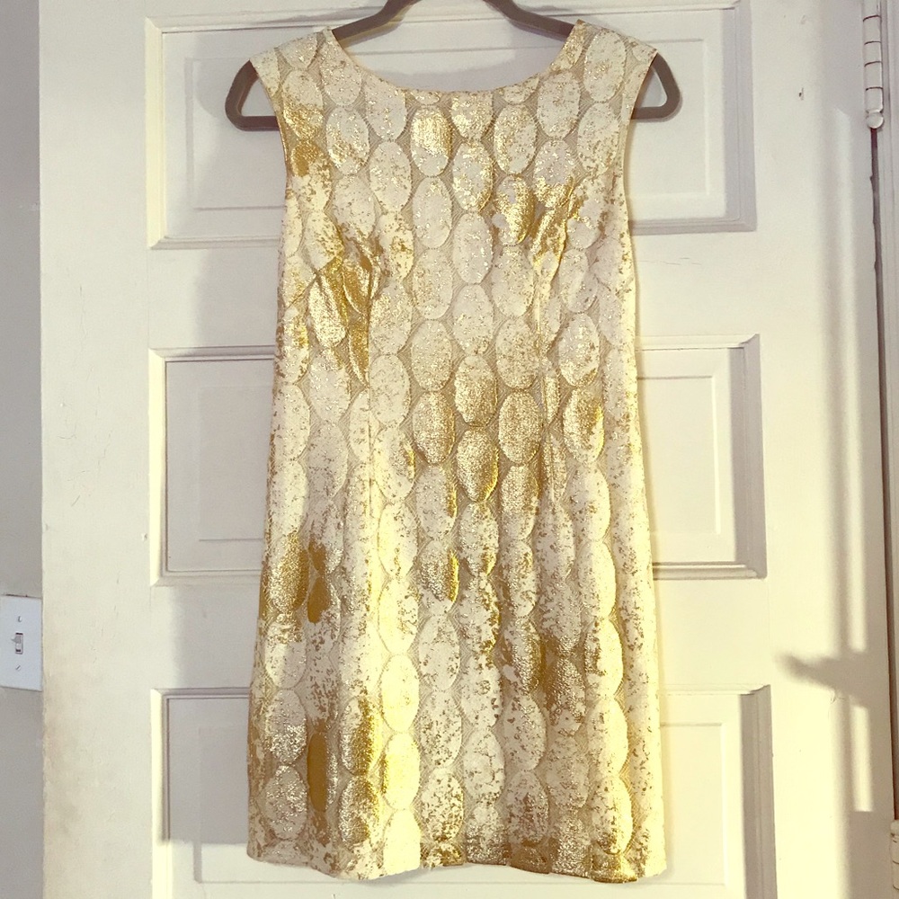 White and Gold Cocktail Dress
